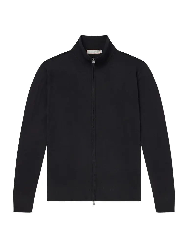Canali Wool Zip-Up Sweater - Men