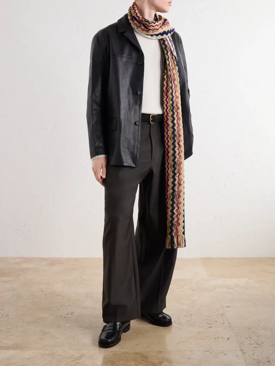 Missoni Striped Crochet-Knit Wool Scarf - Men | Thumbnail 2 Missoni Striped Crochet-Knit Wool Scarf - Men | Thumbnail 2