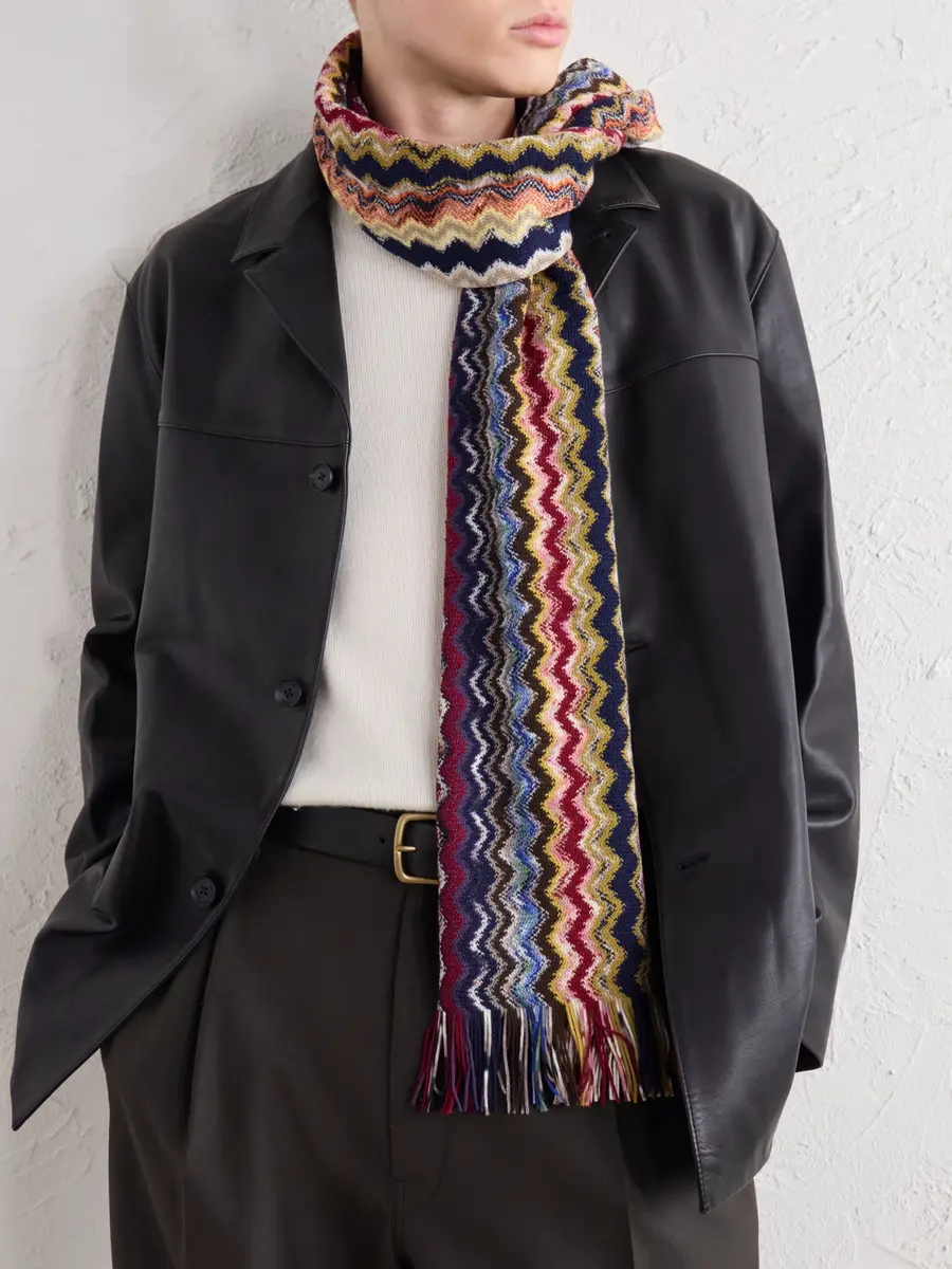 Missoni Striped Crochet-Knit Wool Scarf - Men | Thumbnail 3 Missoni Striped Crochet-Knit Wool Scarf - Men | Thumbnail 3