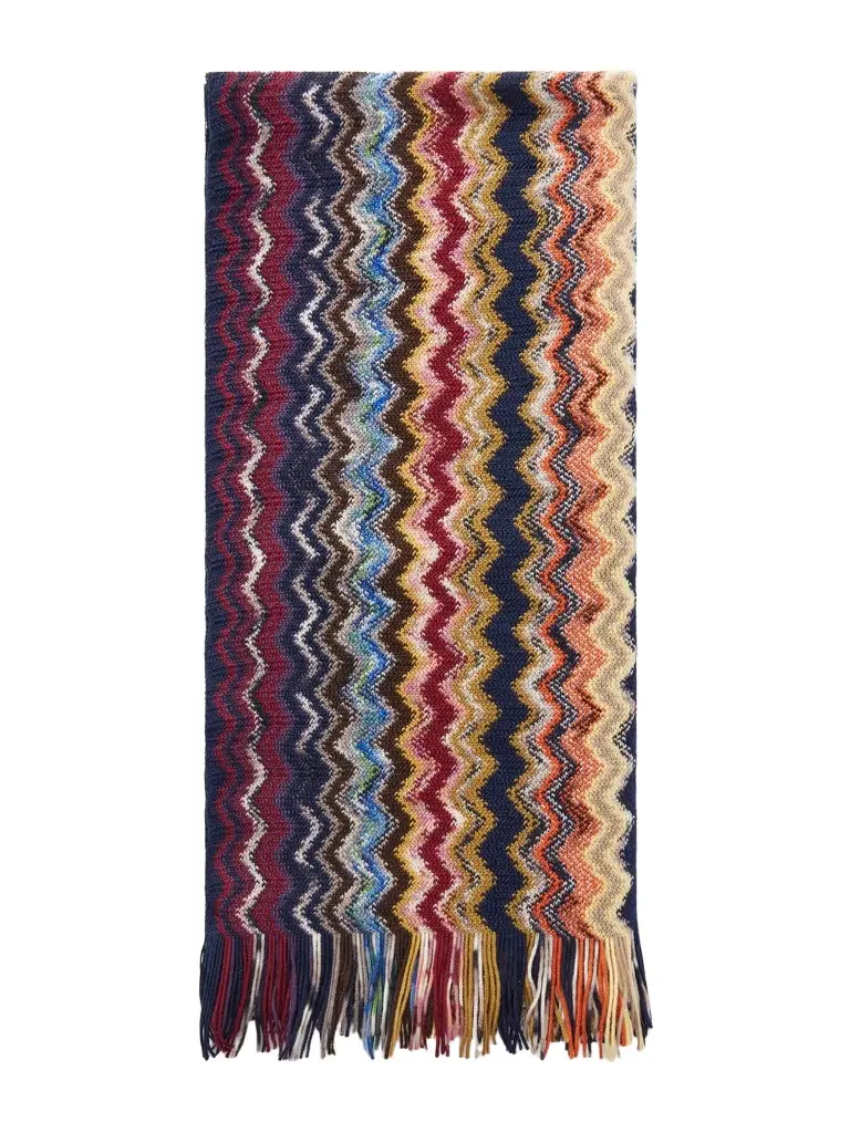 Missoni Striped Crochet-Knit Wool Scarf - Men