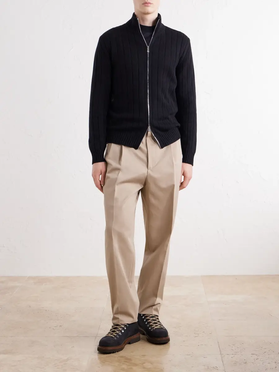 Brunello Cucinelli Ribbed Cashmere Zip-Up Sweater - Men | Thumbnail 2 Brunello Cucinelli Ribbed Cashmere Zip-Up Sweater - Men | Thumbnail 2