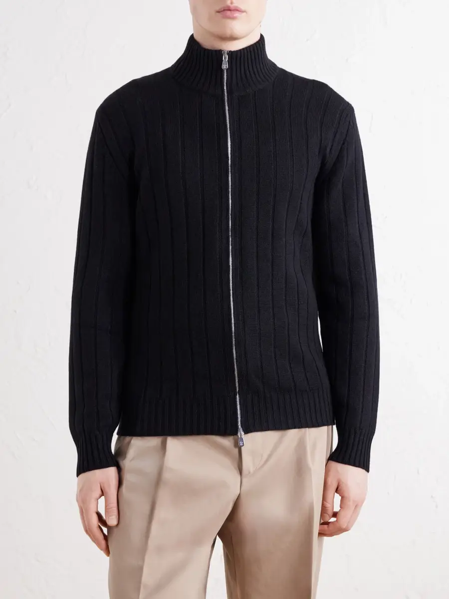 Brunello Cucinelli Ribbed Cashmere Zip-Up Sweater - Men | Thumbnail 3 Brunello Cucinelli Ribbed Cashmere Zip-Up Sweater - Men | Thumbnail 3