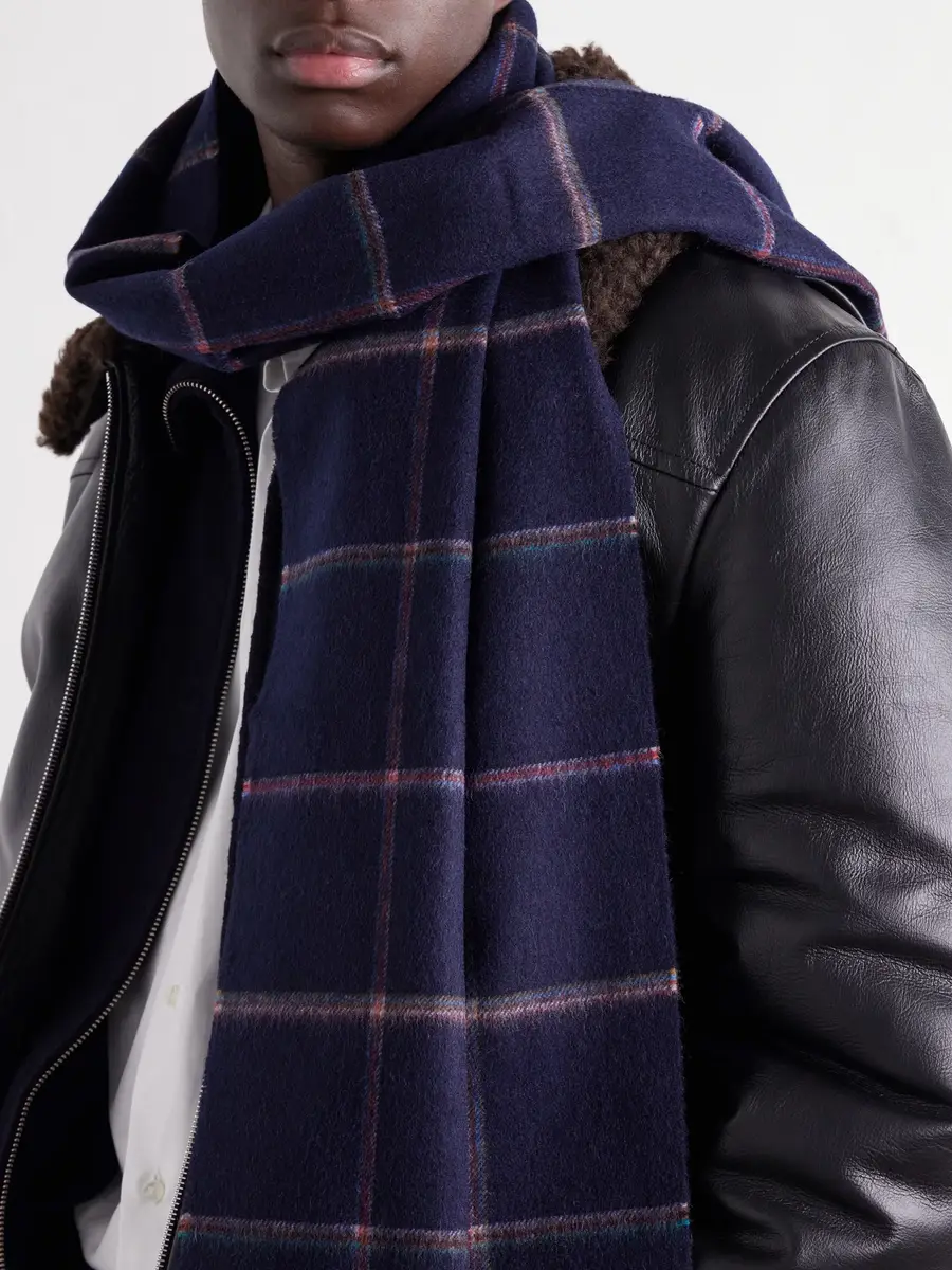 Paul Smith Checked Wool and Cashmere-Blend Scarf - Men | Thumbnail 3 Paul Smith Checked Wool and Cashmere-Blend Scarf - Men | Thumbnail 3