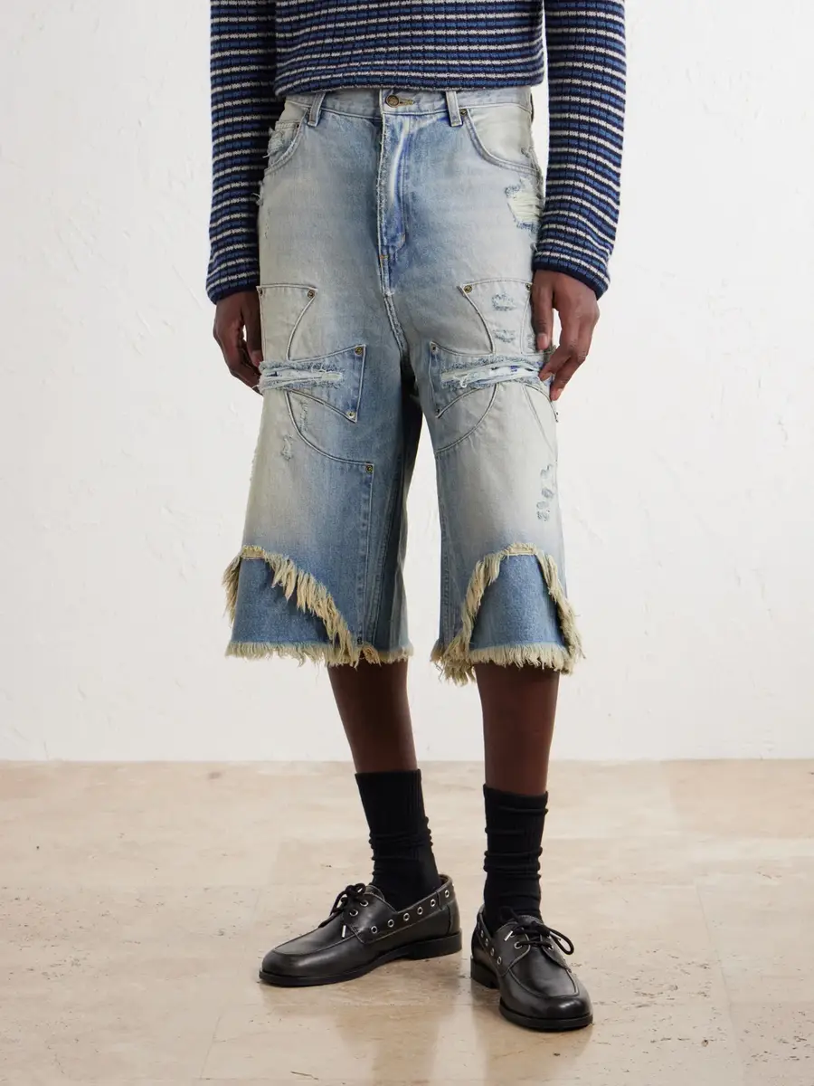 SEKRIT Chopper Distressed Denim Shorts - Men | Thumbnail 3 SEKRIT Chopper Distressed Denim Shorts - Men | Thumbnail 3