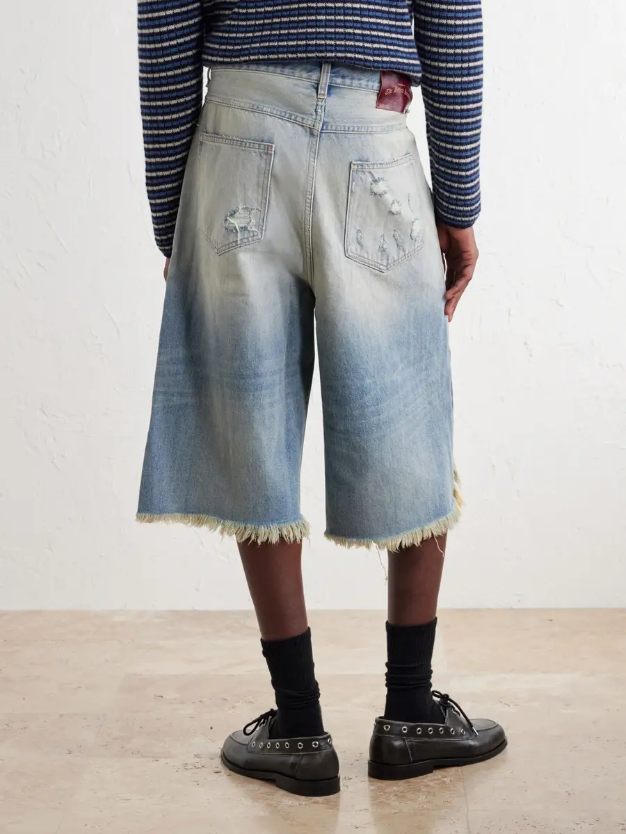 SEKRIT Chopper Distressed Denim Shorts - Men | Thumbnail 4 SEKRIT Chopper Distressed Denim Shorts - Men | Thumbnail 4
