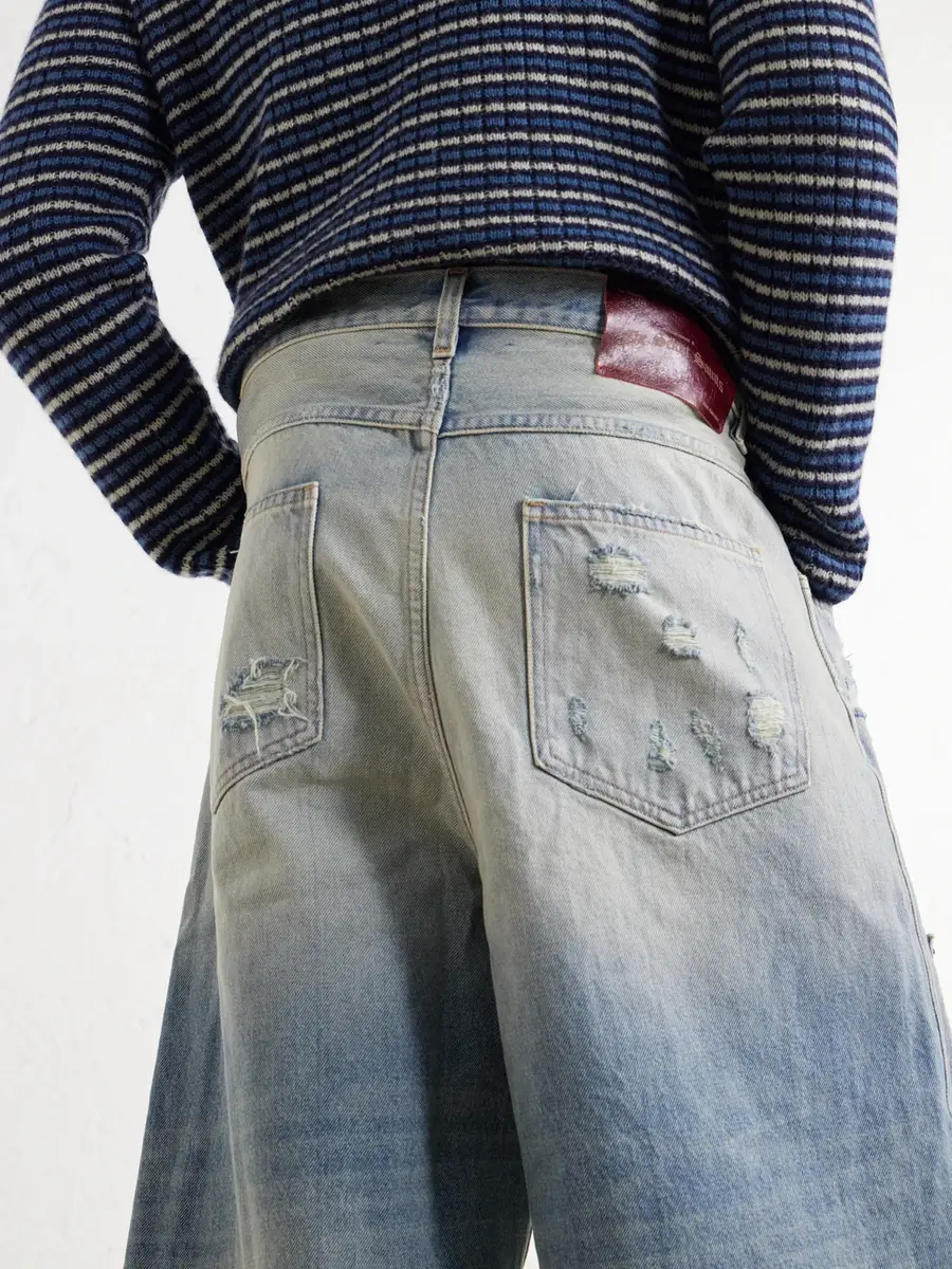 SEKRIT Chopper Distressed Denim Shorts - Men | Thumbnail 6 SEKRIT Chopper Distressed Denim Shorts - Men | Thumbnail 6