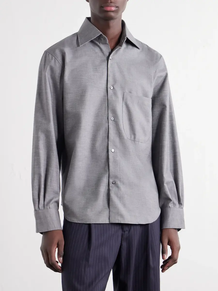 Stòffa Spread-Collar Brushed Cotton Woven Shirt - Men | Thumbnail 3 Stòffa Spread-Collar Brushed Cotton Woven Shirt - Men | Thumbnail 3