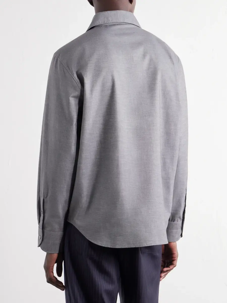 Stòffa Spread-Collar Brushed Cotton Woven Shirt - Men | Thumbnail 4 Stòffa Spread-Collar Brushed Cotton Woven Shirt - Men | Thumbnail 4