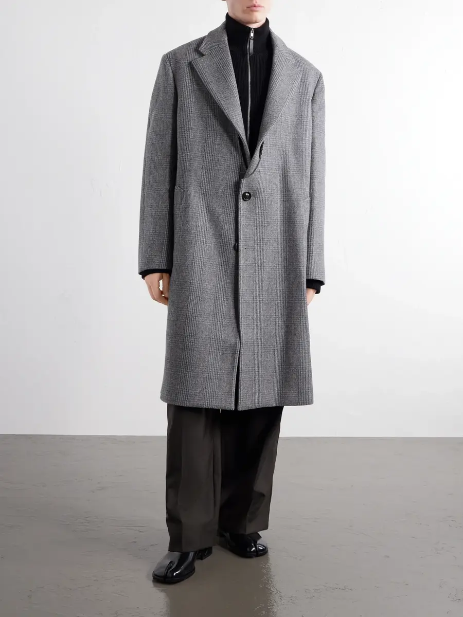 Maison Margiela Double-Breasted Prince of Wales Checked Virgin Wool Coat - Men | Thumbnail 3 Maison Margiela Double-Breasted Prince of Wales Checked Virgin Wool Coat - Men | Thumbnail 3