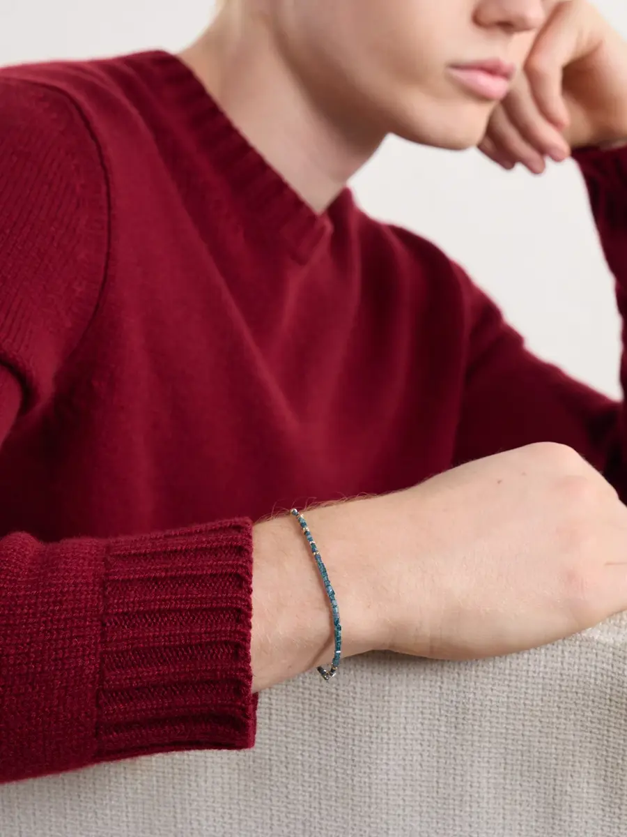 Peyote Bird Agua Y Oro Gold-Plated Turquoise Bracelet - Men | Thumbnail 2 Peyote Bird Agua Y Oro Gold-Plated Turquoise Bracelet - Men | Thumbnail 2