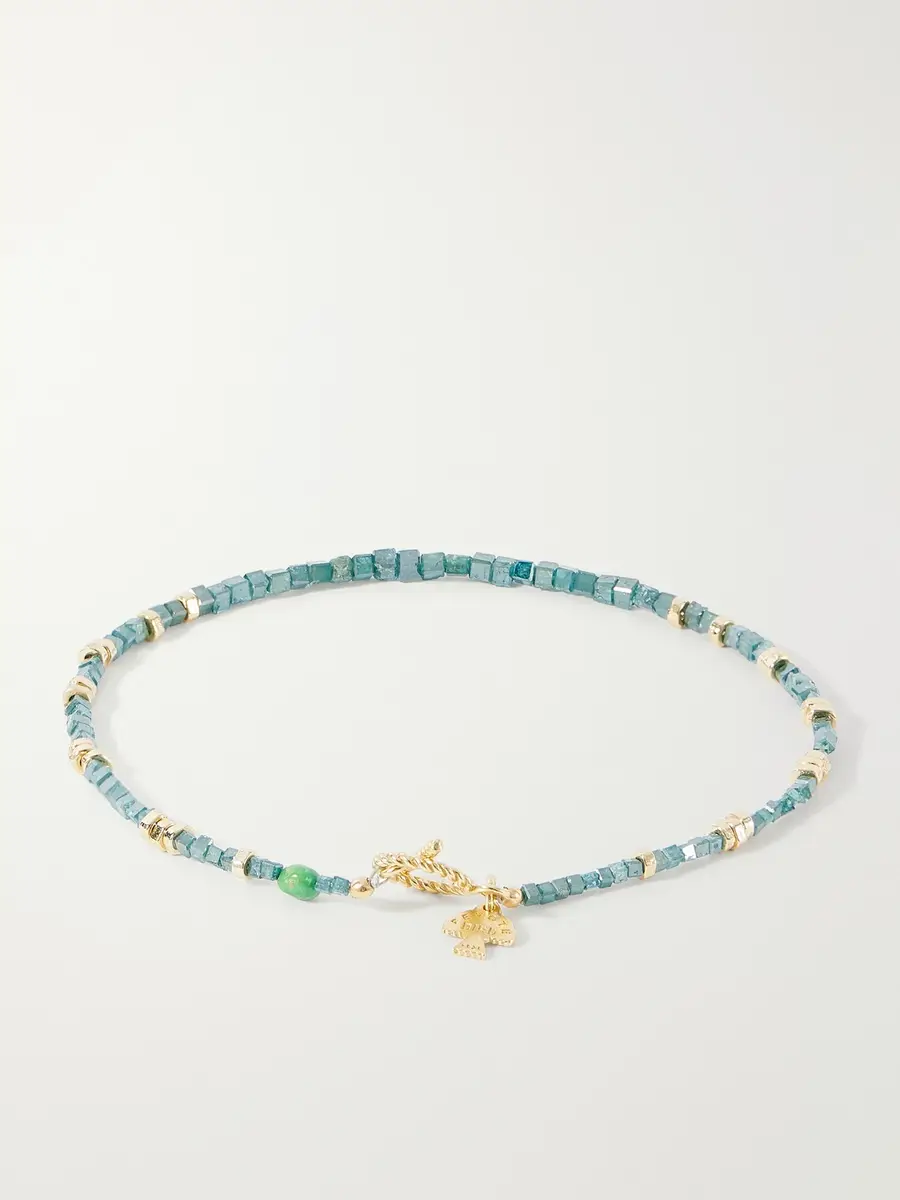 Peyote Bird Agua Y Oro Gold-Plated Turquoise Bracelet - Men | Thumbnail 3 Peyote Bird Agua Y Oro Gold-Plated Turquoise Bracelet - Men | Thumbnail 3