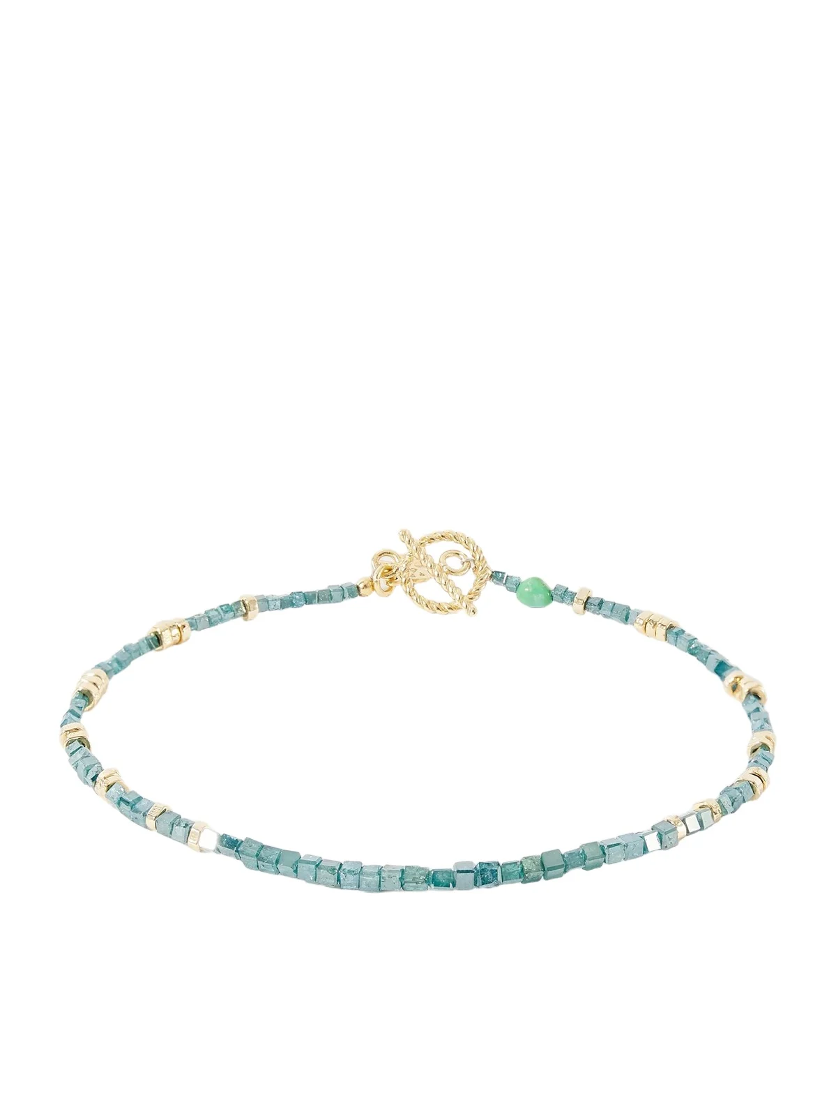 Peyote Bird Agua Y Oro Gold-Plated Turquoise Bracelet - Men