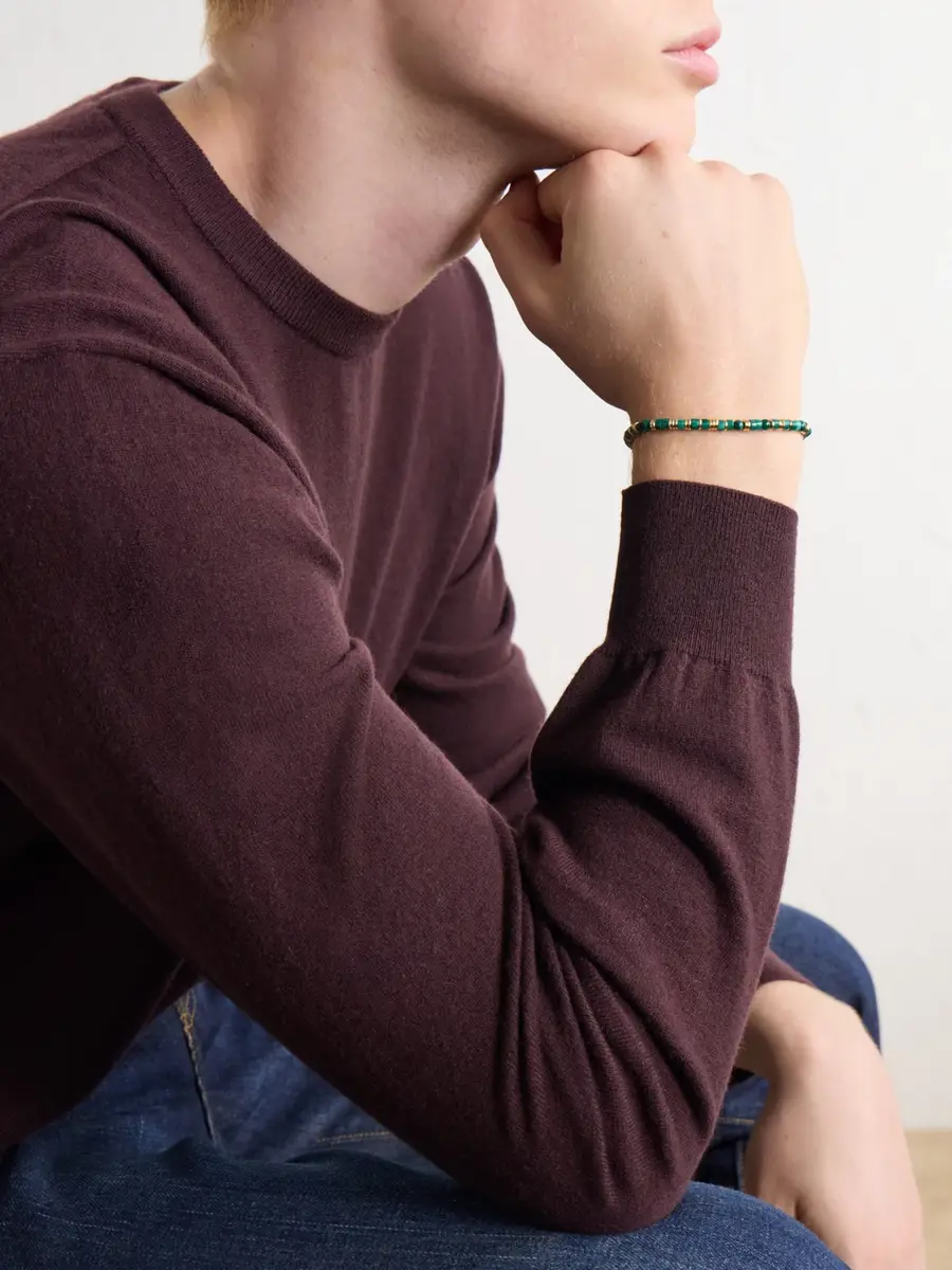 Peyote Bird El Bosque Gold-Plated Malachite Bracelet - Men | Thumbnail 2 Peyote Bird El Bosque Gold-Plated Malachite Bracelet - Men | Thumbnail 2