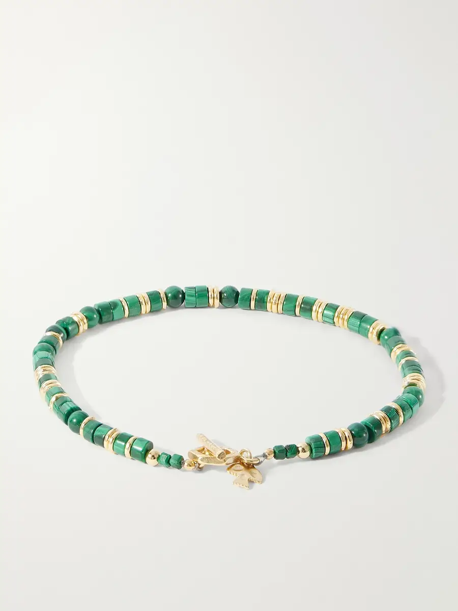 Peyote Bird El Bosque Gold-Plated Malachite Bracelet - Men | Thumbnail 3 Peyote Bird El Bosque Gold-Plated Malachite Bracelet - Men | Thumbnail 3