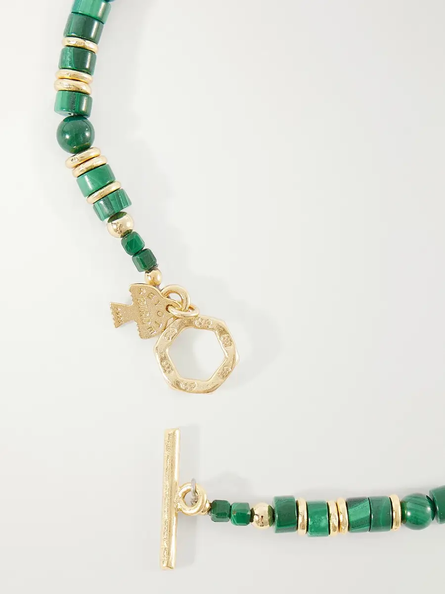 Peyote Bird El Bosque Gold-Plated Malachite Bracelet - Men | Thumbnail 4 Peyote Bird El Bosque Gold-Plated Malachite Bracelet - Men | Thumbnail 4