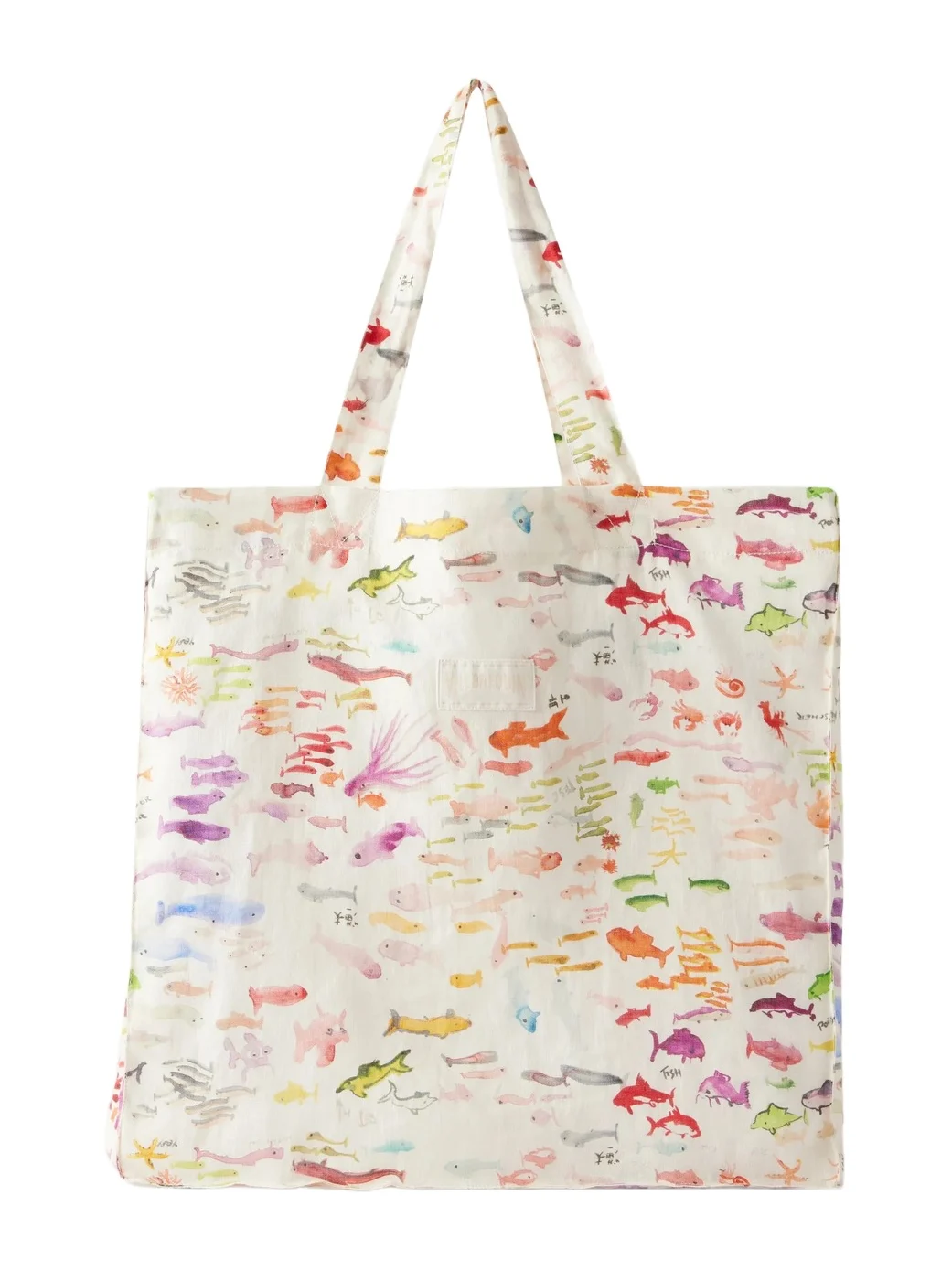 Vilebrequin Fabrice Hyber Babel Printed Linen Canvas Tote Bag - Men