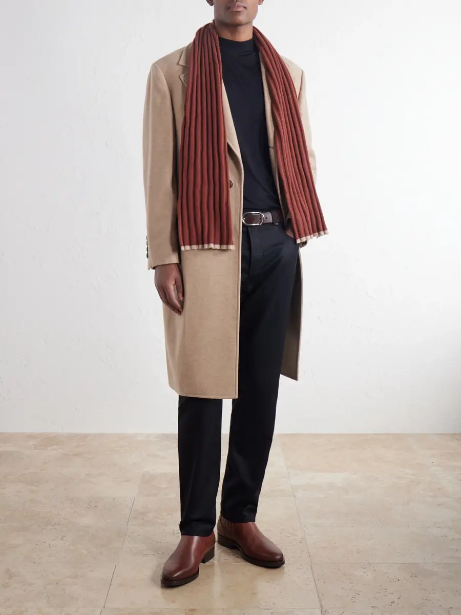 Brunello Cucinelli Ribbed Cashmere Scarf - Men | Thumbnail 2 Brunello Cucinelli Ribbed Cashmere Scarf - Men | Thumbnail 2
