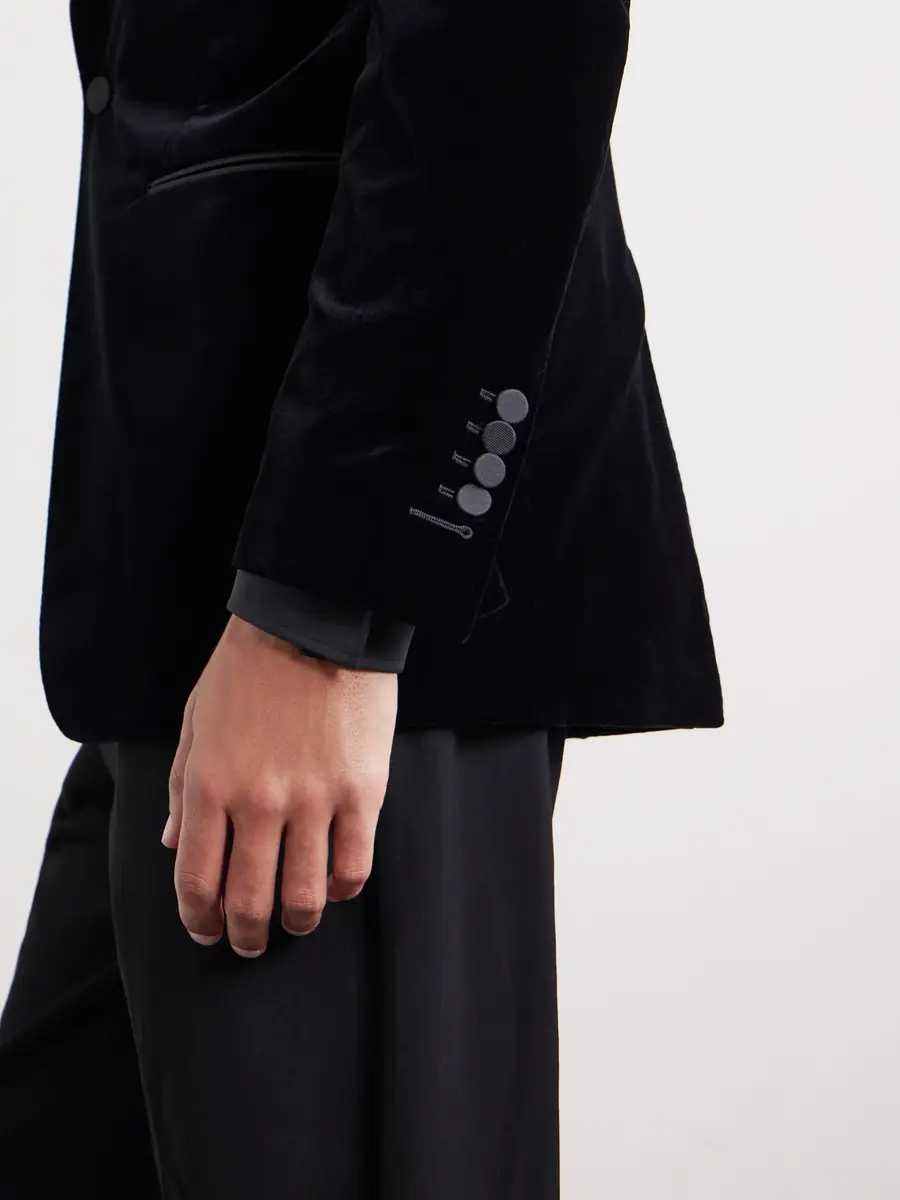 Tom Ford Satin-Trimmed Cotton-Blend Velvet Suit Jacket - Men | Thumbnail 6 Tom Ford Satin-Trimmed Cotton-Blend Velvet Suit Jacket - Men | Thumbnail 6