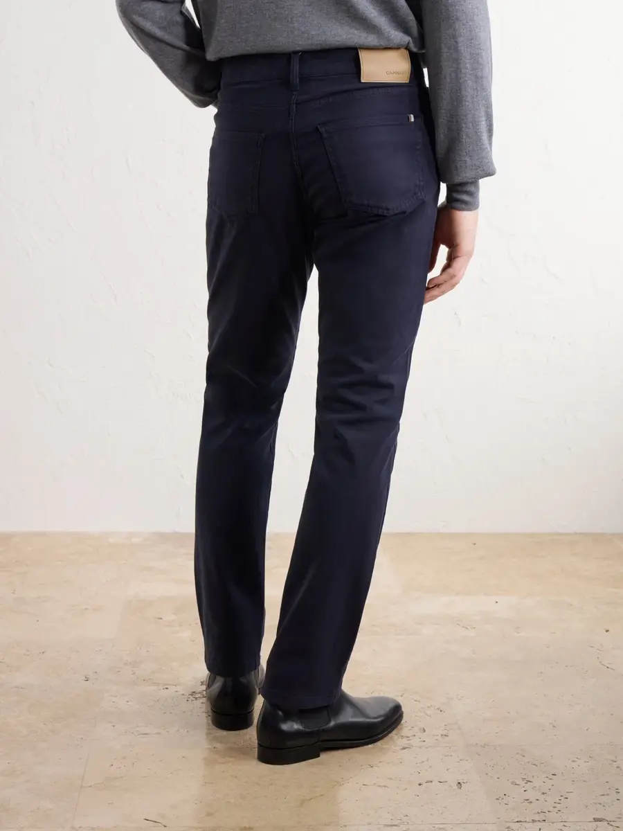 Canali Slim-Fit Straight-Leg Stretch-Cotton Gabardine Trousers - Men | Thumbnail 4