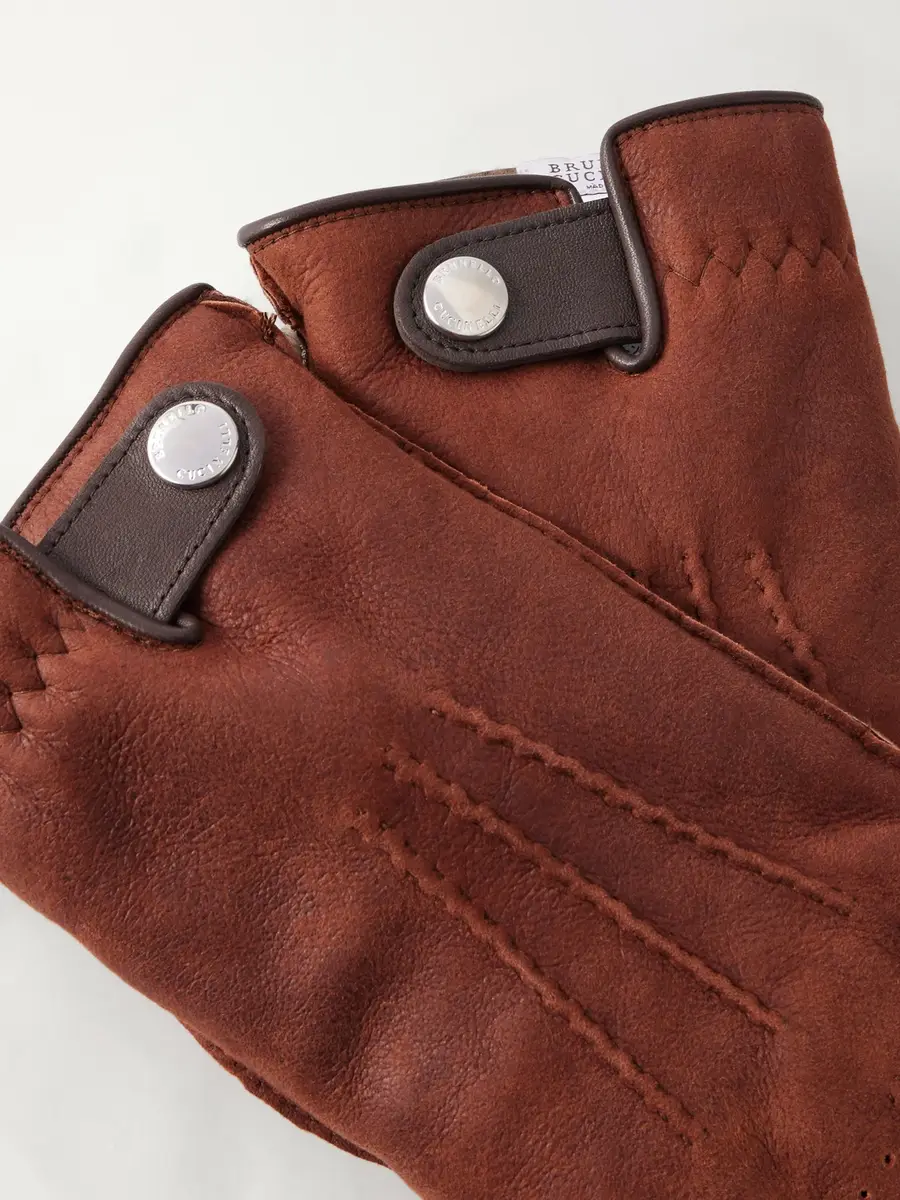 Brunello Cucinelli Suede Gloves - Men | Thumbnail 2 Brunello Cucinelli Suede Gloves - Men | Thumbnail 2