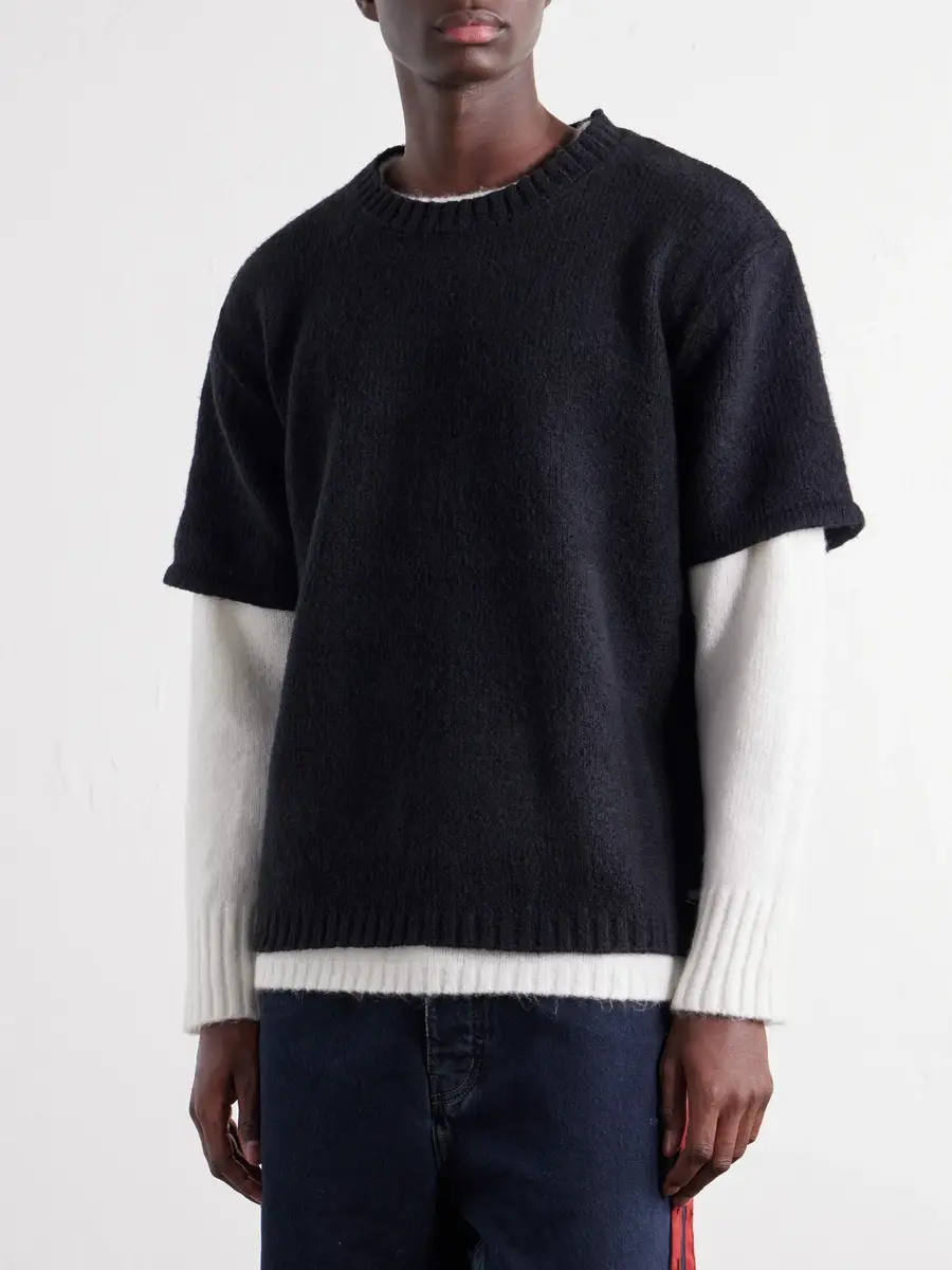 Nahmias Two-Tone Layered Brushed Sweater - Men | Thumbnail 3 Nahmias Two-Tone Layered Brushed Sweater - Men | Thumbnail 3