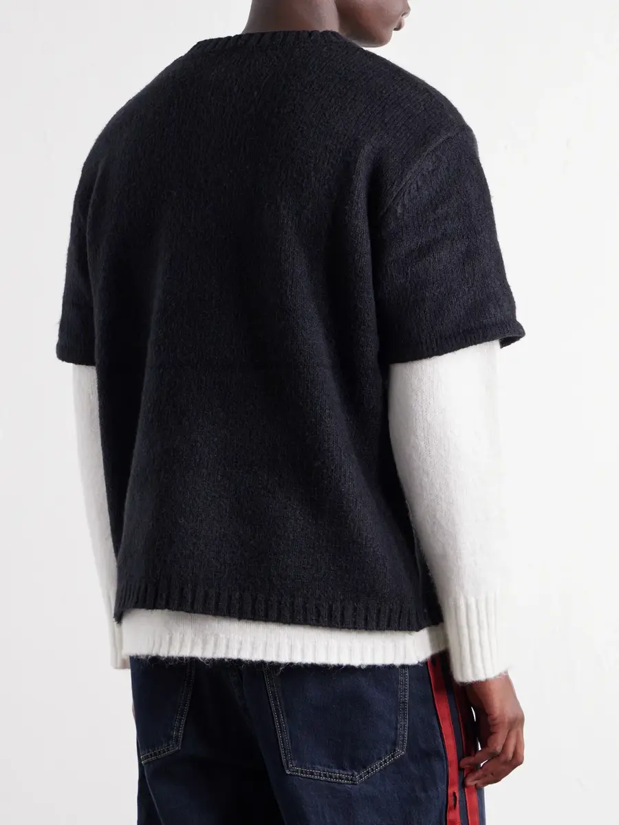 Nahmias Two-Tone Layered Brushed Sweater - Men | Thumbnail 4 Nahmias Two-Tone Layered Brushed Sweater - Men | Thumbnail 4