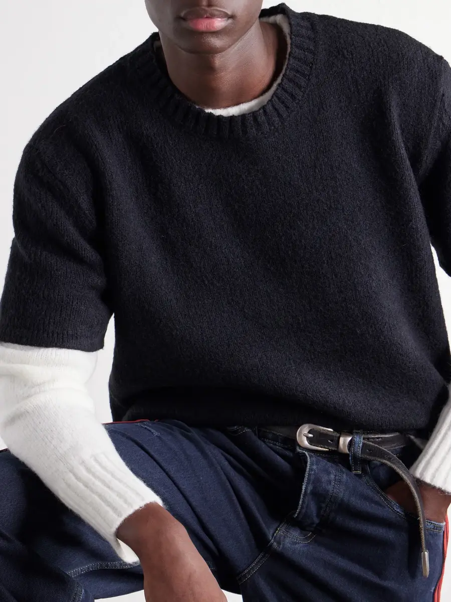 Nahmias Two-Tone Layered Brushed Sweater - Men | Thumbnail 5 Nahmias Two-Tone Layered Brushed Sweater - Men | Thumbnail 5