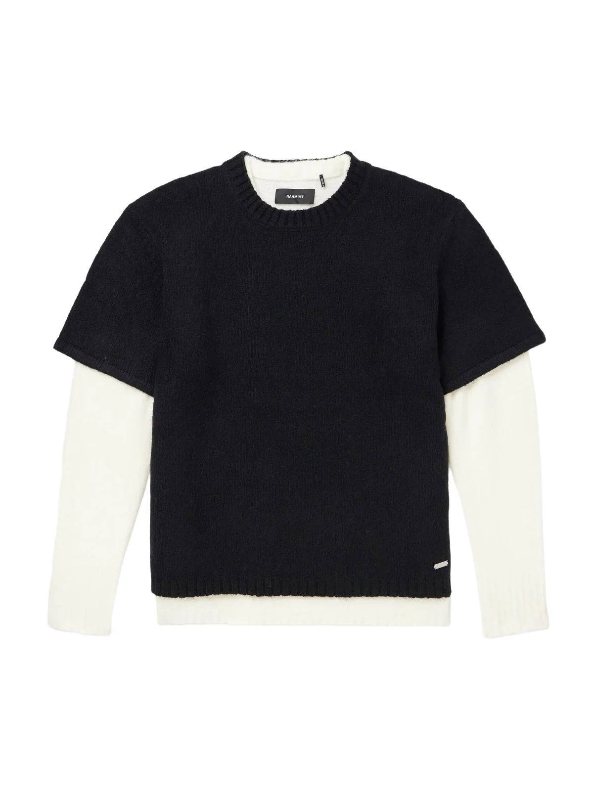 Nahmias Two-Tone Layered Brushed Sweater - Men