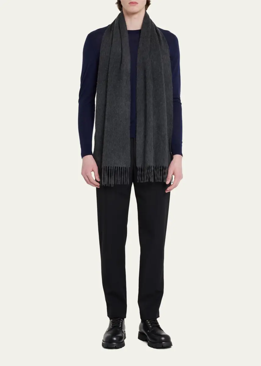Begg x Co Men's Arran Solid Cashmere Scarf | Thumbnail 2 Begg x Co Men's Arran Solid Cashmere Scarf | Thumbnail 2