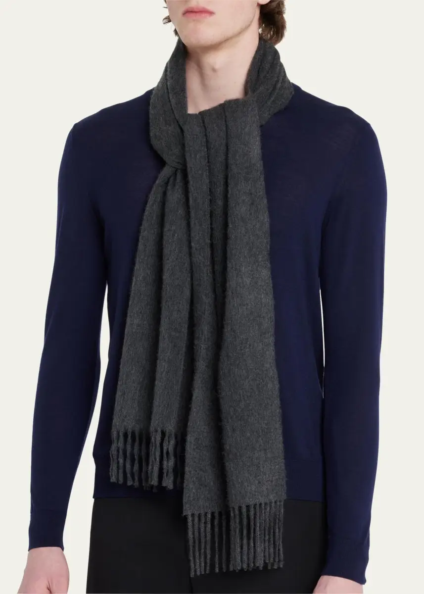 Begg x Co Men's Arran Solid Cashmere Scarf | Thumbnail 3 Begg x Co Men's Arran Solid Cashmere Scarf | Thumbnail 3