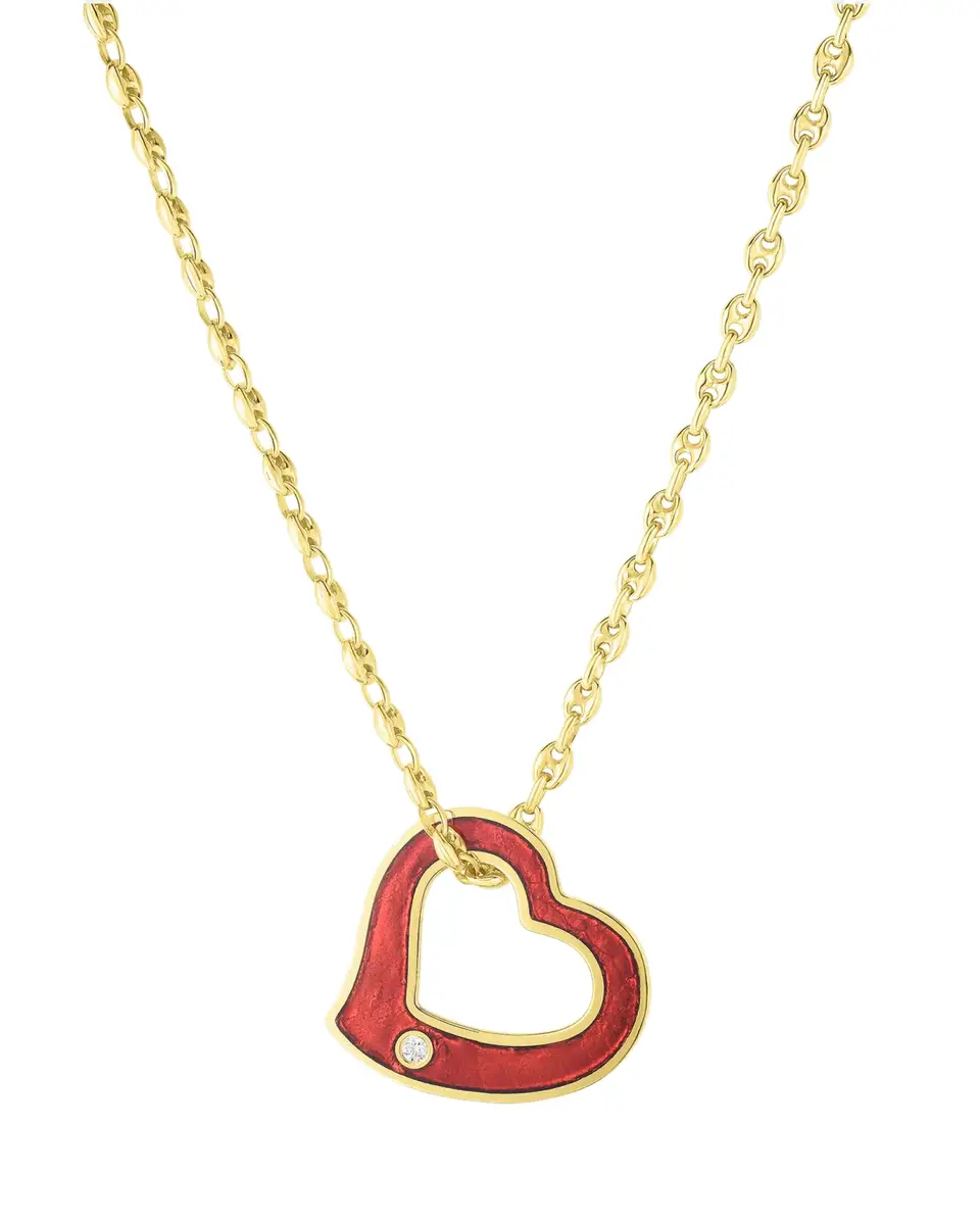 Audrey C. Jewels Heart Enamel Pendant Necklace | Thumbnail 2