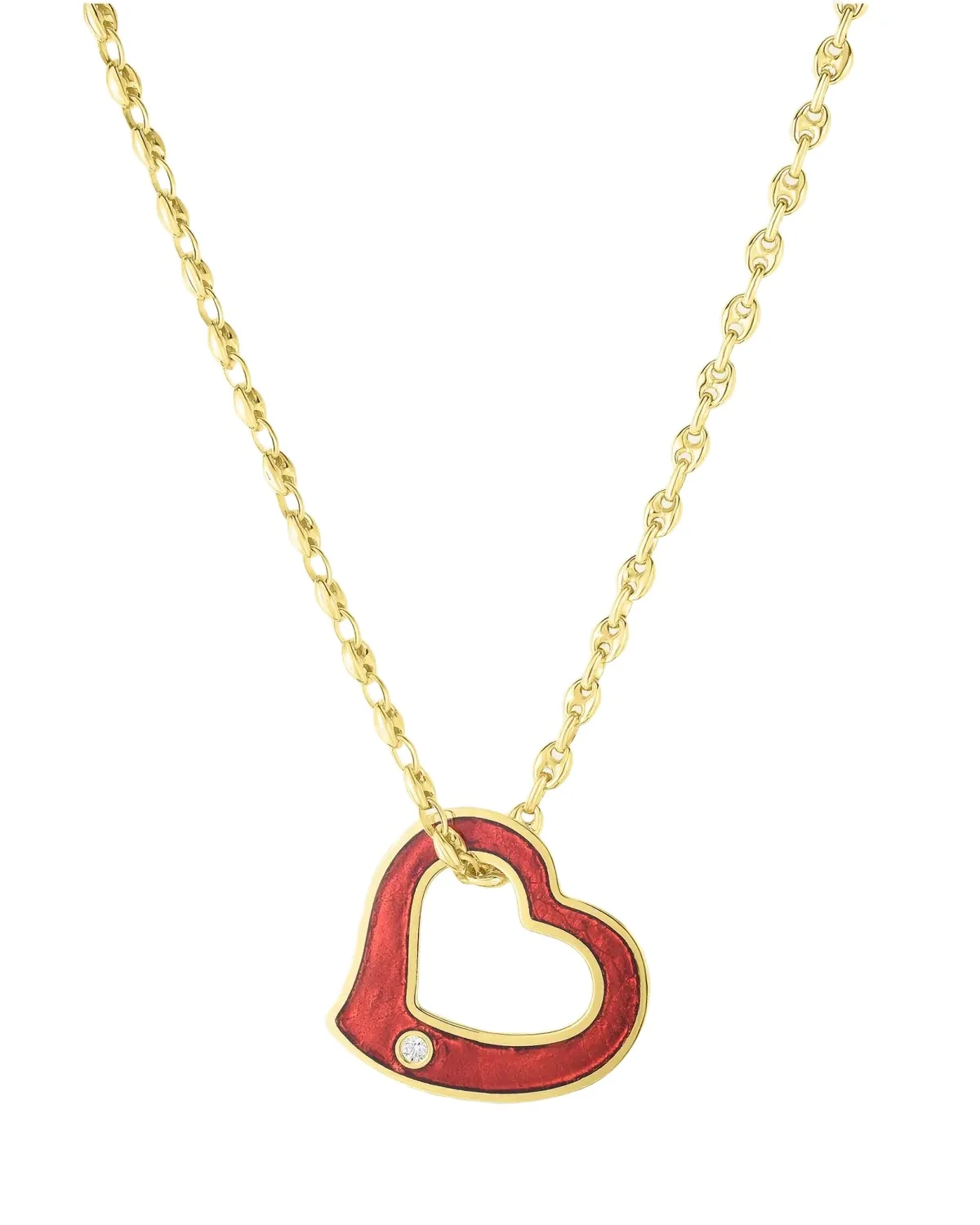 Audrey C. Jewels Heart Enamel Pendant Necklace