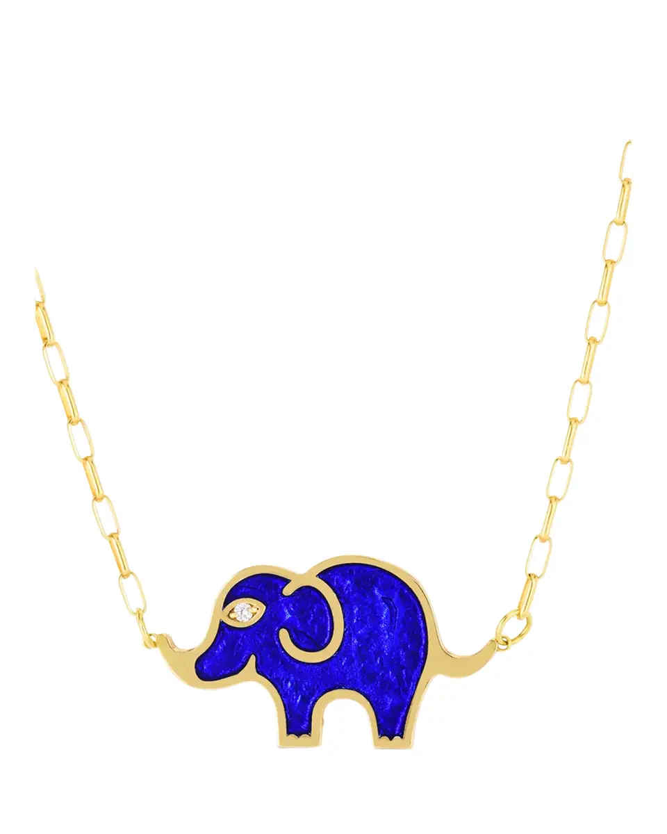 Audrey C. Jewels Elephant Enamel Pendant Necklace | Thumbnail 2
