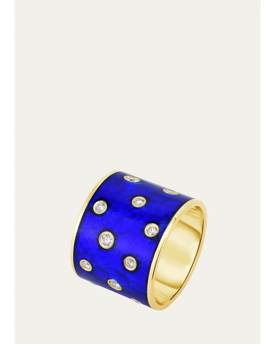 Audrey C. Jewels 18K Yellow Gold Diamond Cigar Band Ring | Thumbnail 2