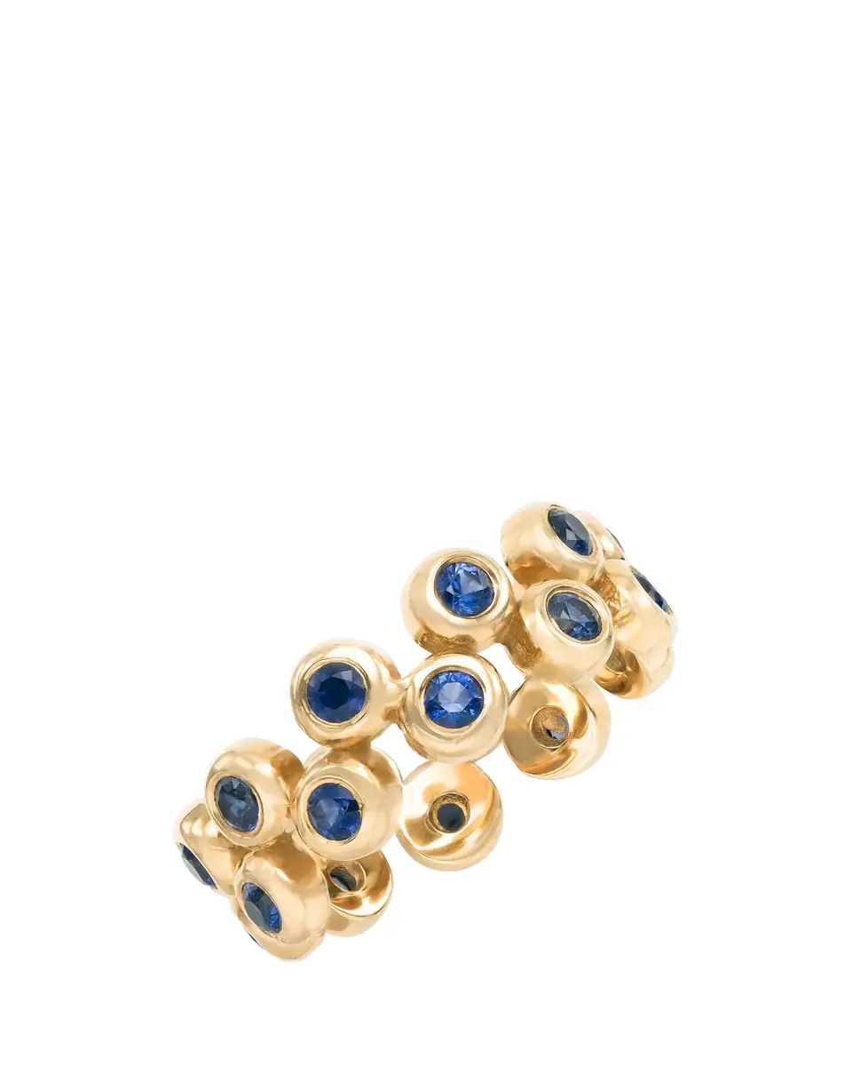 Audrey C. Jewels 14K Yellow Gold Floating Ring Set with Blue Sapphires | Thumbnail 2