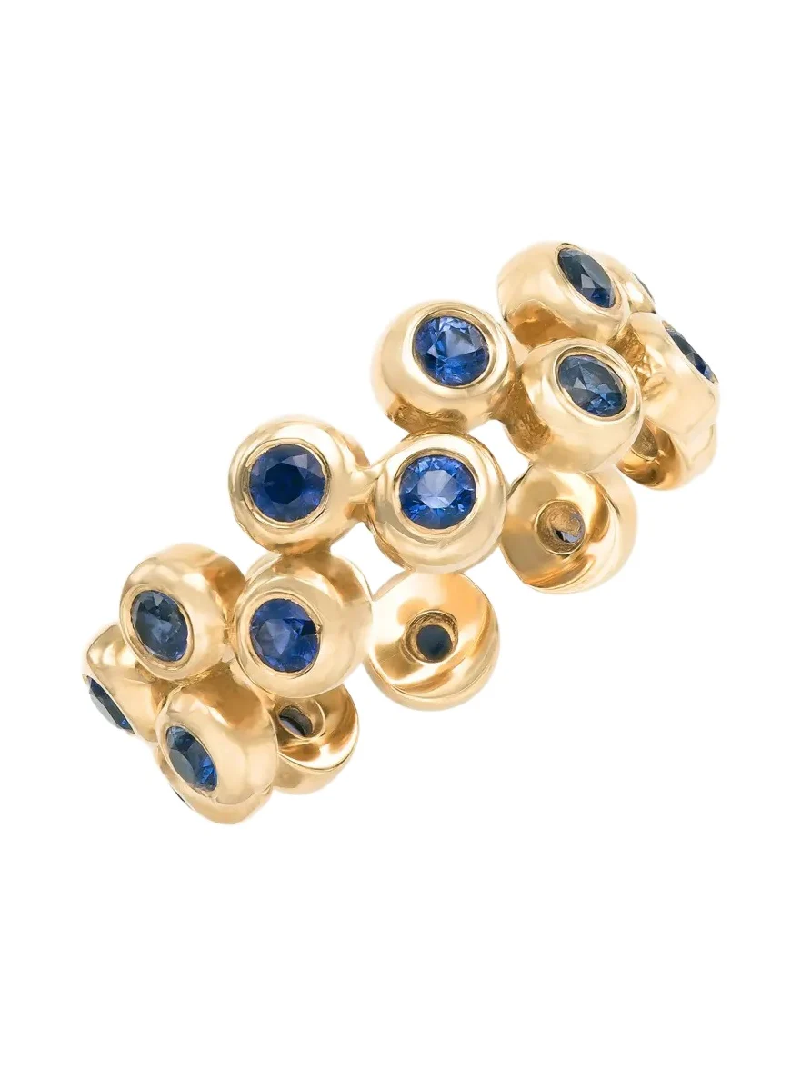 Audrey C. Jewels 14K Yellow Gold Floating Ring Set with Blue Sapphires
