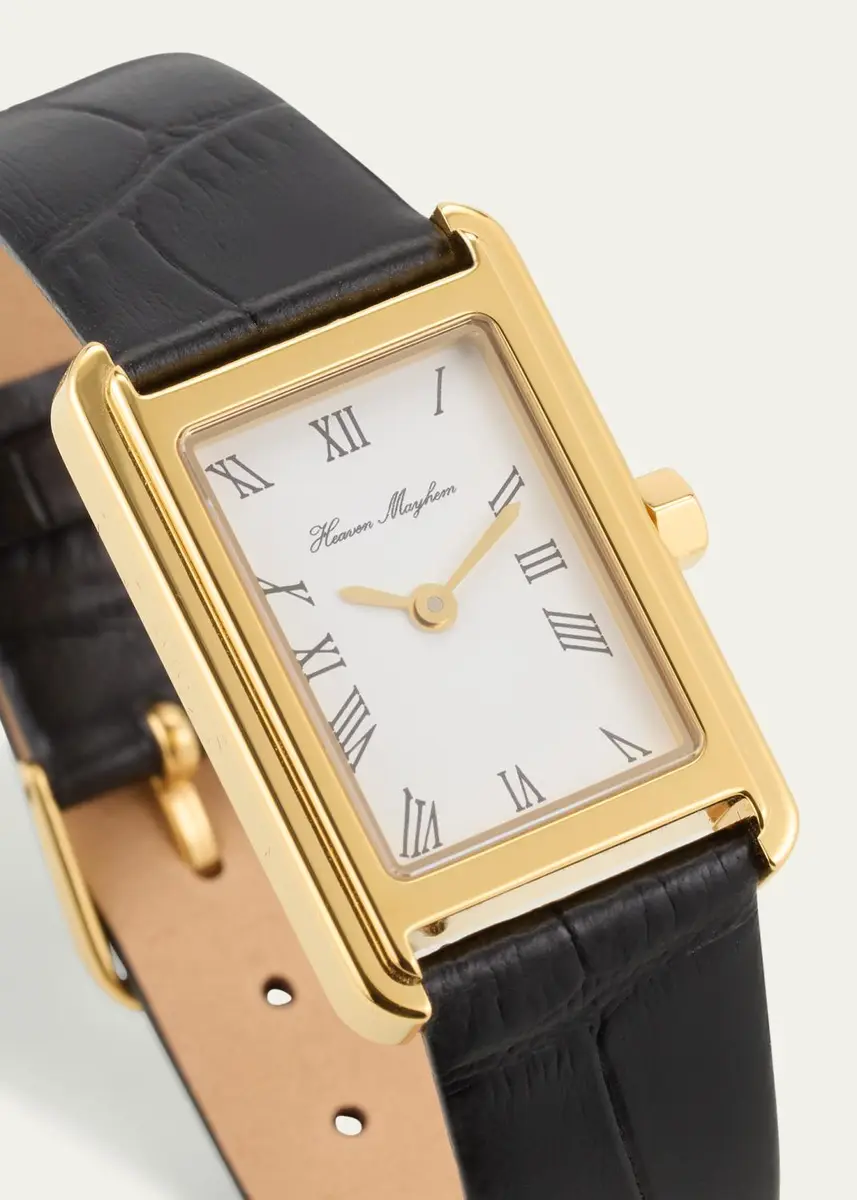 Heaven Mayhem Icon Watch with Leather Strap, Gold | Thumbnail 3 Heaven Mayhem Icon Watch with Leather Strap, Gold | Thumbnail 3