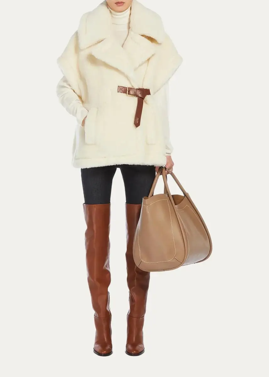 Max Mara Alpaca and Wool Teddy Cape | Thumbnail 2 Max Mara Alpaca and Wool Teddy Cape | Thumbnail 2