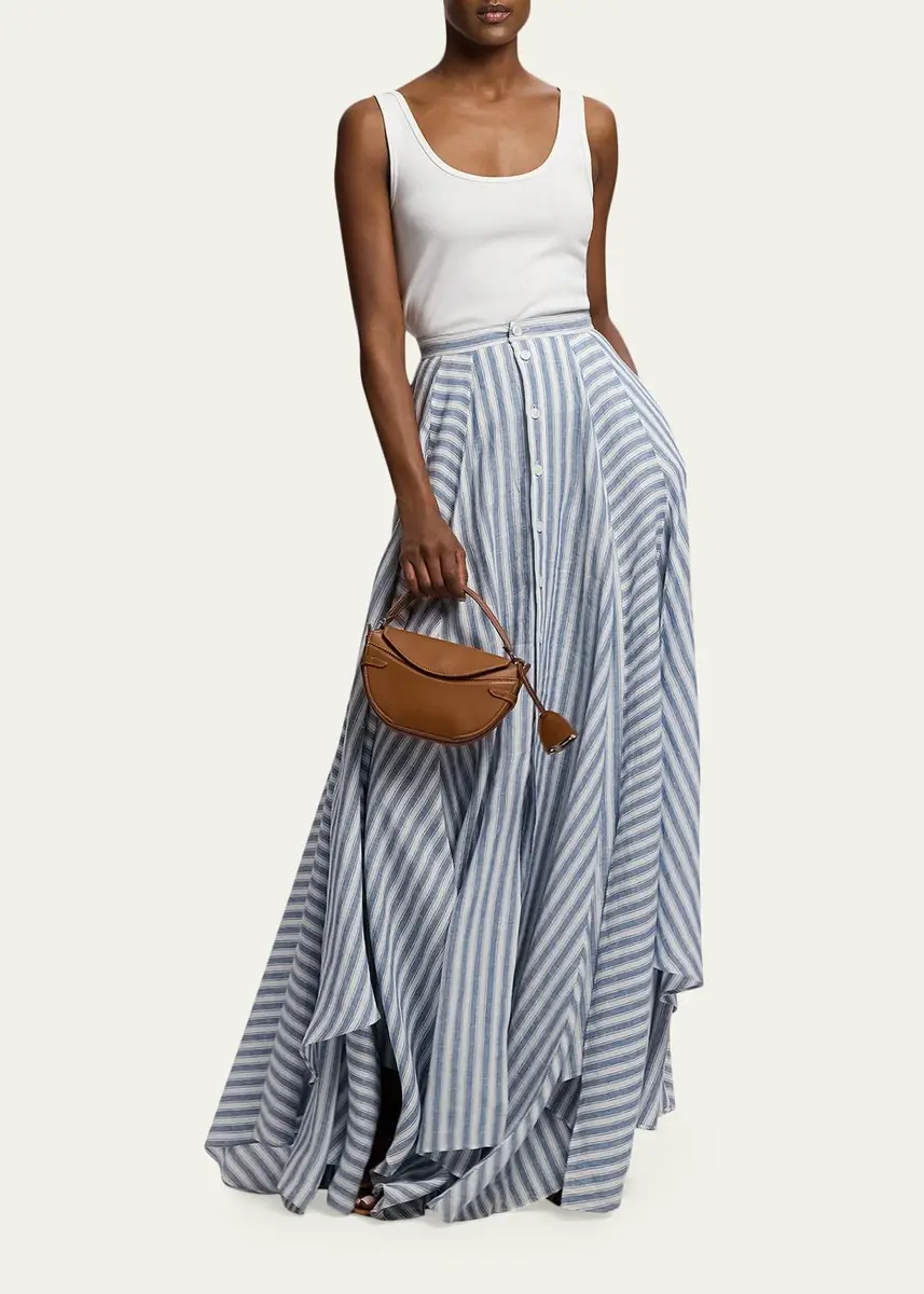 Ralph Lauren Collection Shamus Striped Linen Maxi Skirt | Thumbnail 2 Ralph Lauren Collection Shamus Striped Linen Maxi Skirt | Thumbnail 2