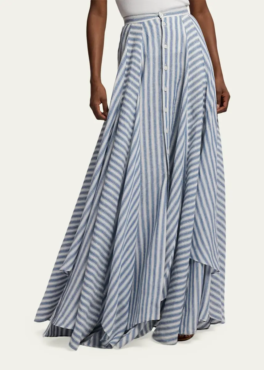 Ralph Lauren Collection Shamus Striped Linen Maxi Skirt | Thumbnail 4 Ralph Lauren Collection Shamus Striped Linen Maxi Skirt | Thumbnail 4