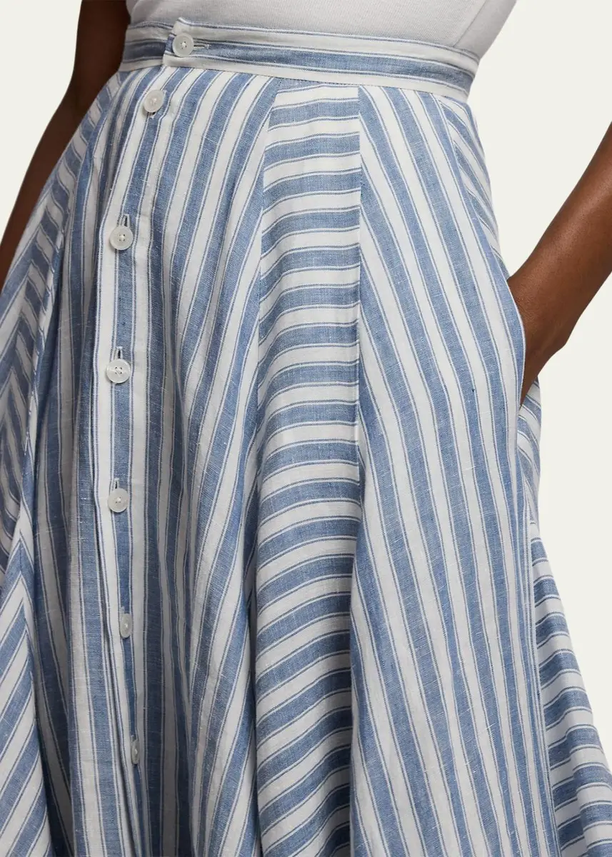 Ralph Lauren Collection Shamus Striped Linen Maxi Skirt | Thumbnail 5 Ralph Lauren Collection Shamus Striped Linen Maxi Skirt | Thumbnail 5