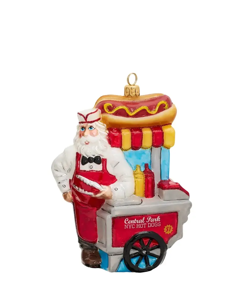 Joy To The World Collectibles Central Park Hot Dog Vendor 3D Christmas Ornament
