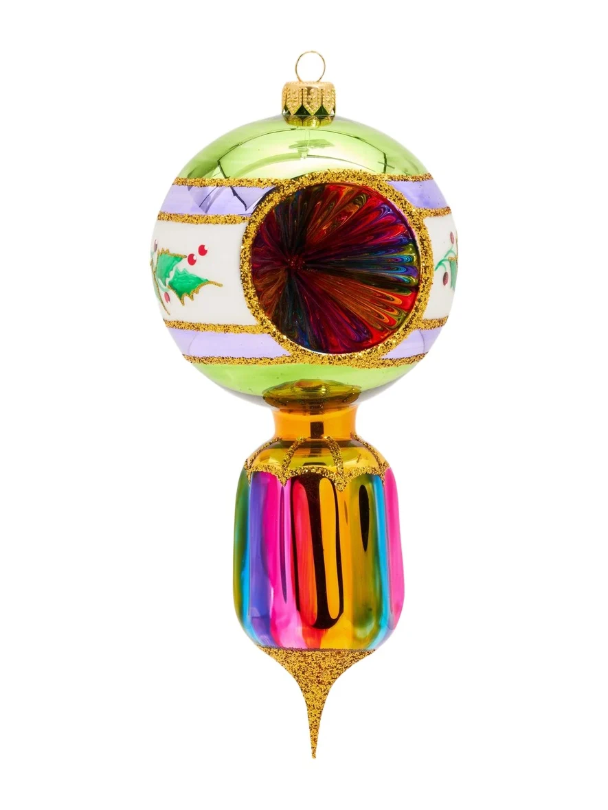 John Huras Glass Finial Reflector Ornament