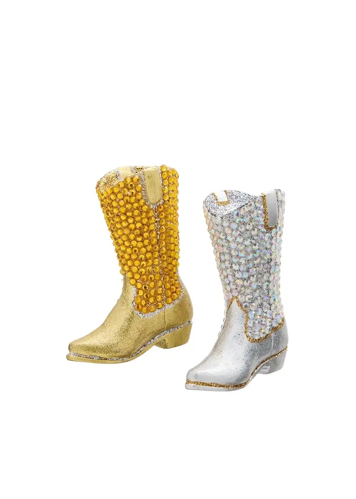 Cody Foster & Co Jeweled Cowboy Boot Christmas Ornaments, Set of 2