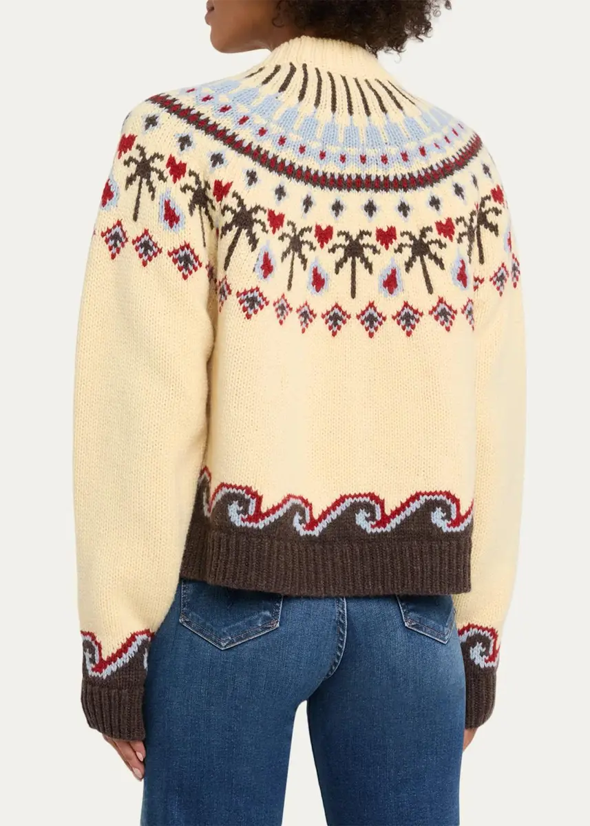 Alanui Sweet Winter Fair-Isle Wool Knit Crewneck Sweater | Thumbnail 3