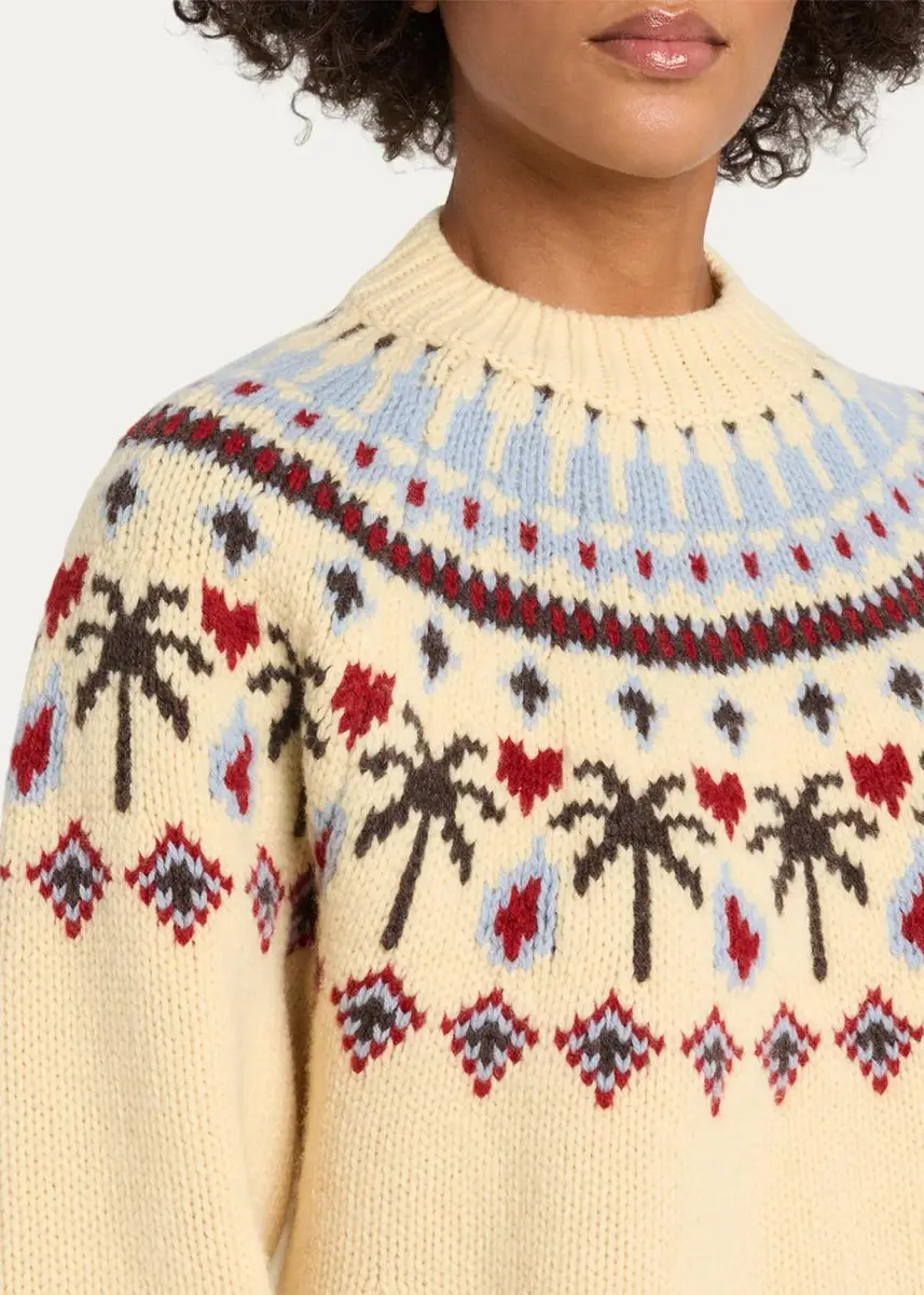 Alanui Sweet Winter Fair-Isle Wool Knit Crewneck Sweater | Thumbnail 5