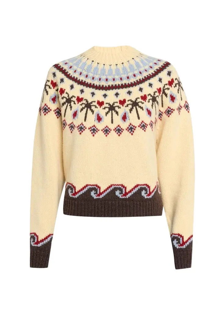 Alanui Sweet Winter Fair-Isle Wool Knit Crewneck Sweater