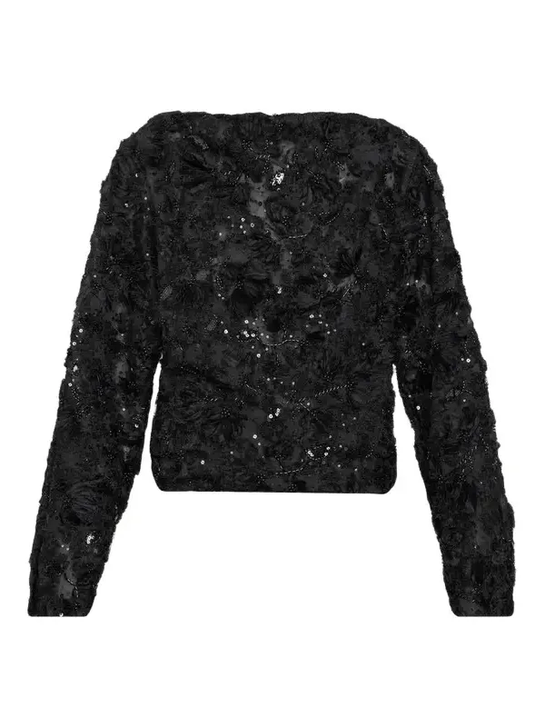 Bateau-Neck Beaded Blouse Bateau-Neck Beaded Blouse