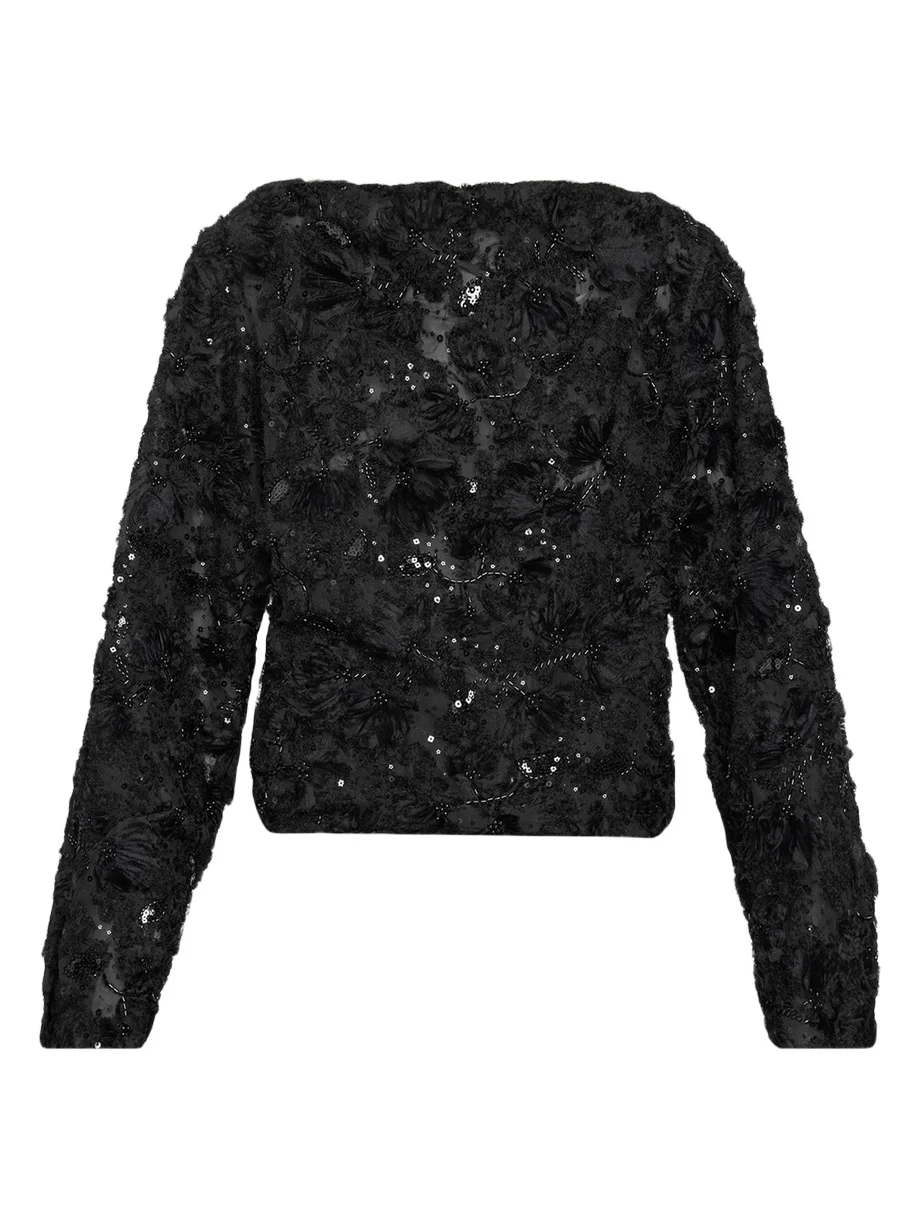 Bateau-Neck Beaded Blouse Bateau-Neck Beaded Blouse