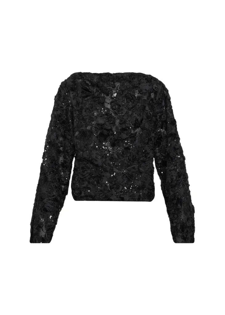 PRABAL GURUNG Bateau-Neck Beaded Blouse